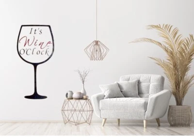 It’s Wine O’Clock Red Wine Glass Decal Wine Theme Wall Accent Wall Decal Sale - Image 1 of 3
