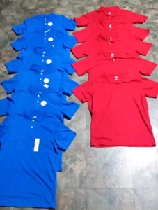 Lot Of 11 Boys Polo School Shirts Size 18 Red And Blue - Picture 1 of 3
