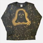 Halloween Ghost Face T-Shirt Ghoul Tee Friendly Ghost Acid Tie Dye Gray Youth M