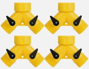 1-4pcs 3/4" Double 2-Way Tap Water Valves Garden Connector Adaptor Hose Splitter - Picture 1 of 12