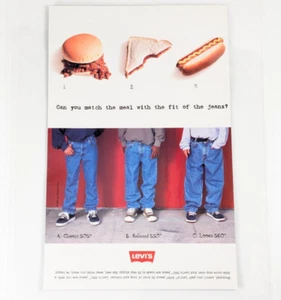 Pubblicità Jeans Levi's 1995 - Vintage Laminato 9x11,5 Classico 505 Relaxed 550 Sciolto - Foto 1 di 7