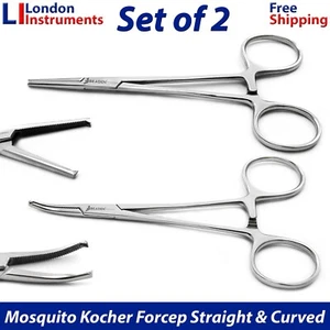 Surgical Mosquito Kocher Forceps Straight Curved Hemostate Locking Pliers - Picture 1 of 10