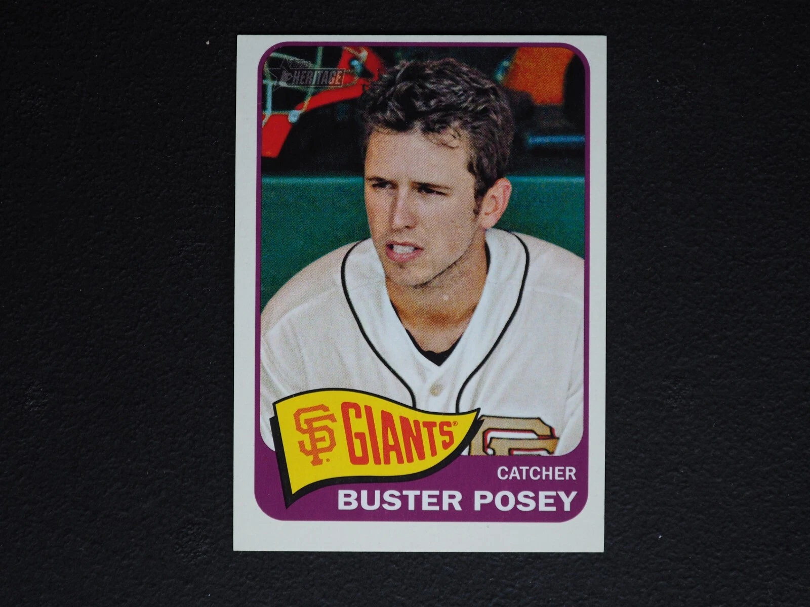 2014 Topps Heritage Buster Posey Logo Swap Variation SP Short Print MINT