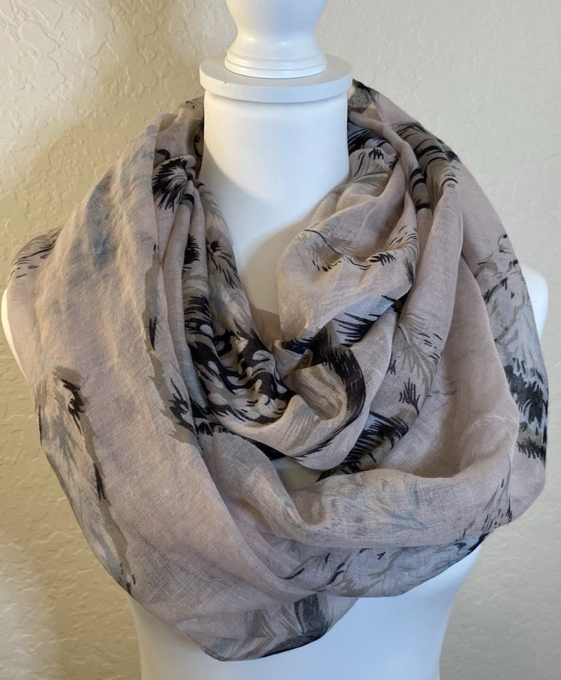 Mujer Claro Pétalo Rosa Cuello Infinito Bufanda Estampada Plumas Hada Verano Elegante Foto 1 de 4