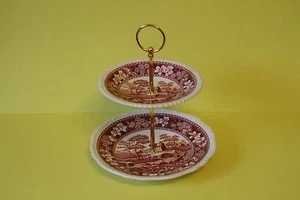 zauberhafte zweistöckige Etagere Teller Copeland Spode Pink Tower 121662 - Picture 1 of 1