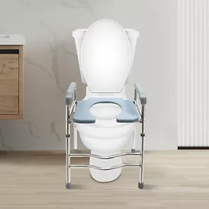 Elevador de asiento de inodoro elevado de 25,2-29,13 pulgadas con brazos para baño de ancianos discapacitados EE. UU. - Imagen 1 de 12