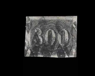 Vertical numeral - Brazil 1850 Goat Eye – 300 RÉIS - RHM 17 USED - Image 1 of 2