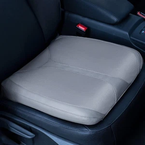 Leather Car Memory Foam Heightening Seat Cushion for Short People Driving Gray - Picture 1 of 12