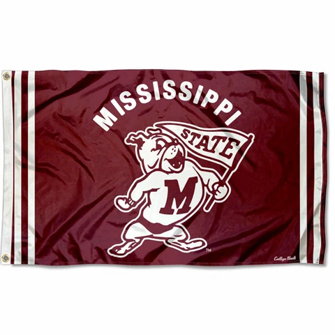 Mississippi State Bulldogs Vintage Retro Throwback Large Outdoor Flag Cover