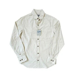 Schott Bros. Men's Cream Flannel Cotton Button-Down Long Sleeve Shirt Size S - Picture 1 of 10