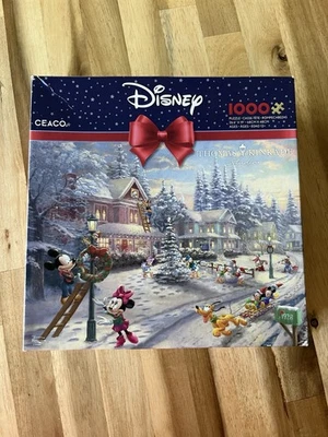 NUEVO Bolso Sellado Thomas Kinkade Disney MICKEY'S NAVIDAD 1000 Piezas Puzzle Foto 1 de 4
