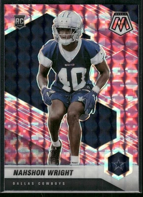 #349 Nahshon Wright 2021 Panini Mosaic Rookie Prizm Camo Pink - Image 1 of 2
