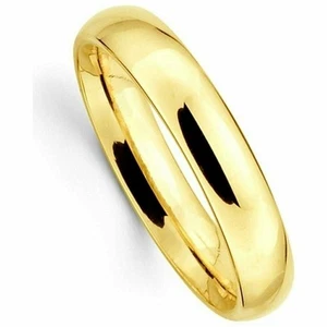 Men's Women's Solid 14K Yellow Gold Plain Wedding Ring Band jewelry 5MM Size 11 - Picture 1 of 1