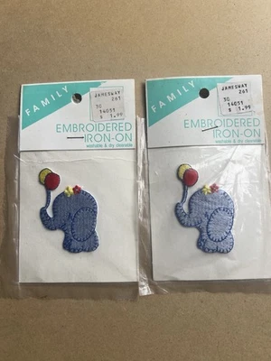 Baby Elephant With Balloons Embroidered Iron On - Image 1 of 2