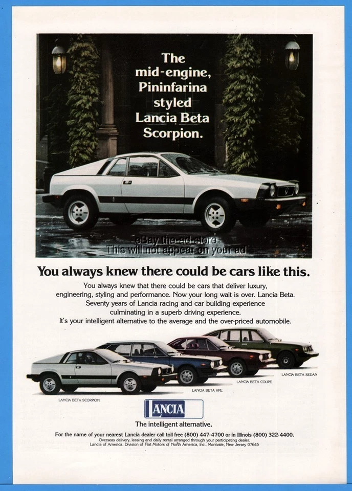 Lancia Beta Scorpion 1976 HPE camioneta cupé sedán anuncio estilo Pininfarina Foto 1 de 1