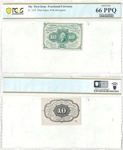 10 Cent 1st Issue Fractional Currency Fr-1242 PCGS Gem CU-66 PPQ - Picture 1 of 1