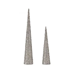 Decorazione Natalizia Cono Paillettes Bianco Plastica - Foto 1 di 1