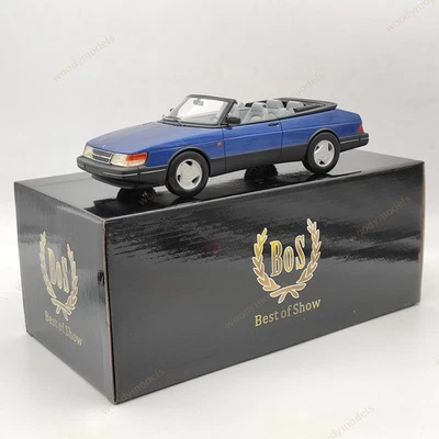 BOS 1:18 Saab 900 Cabrio 1987 Blue BOS165 Resin Model Car Limited Collection - Image 1 of 4