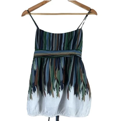 BCBGMaxAzria Tank Top Womens S Multicolor Striped 100% Cotton Y2K Indie Sleaze - Image 1 of 4