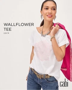 Cabi New NWT Wallflower Tee #6632 White w pink flower XS - XL Was $74 - Picture 1 of 2