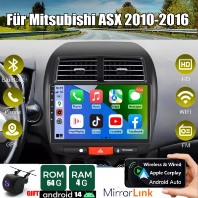 64G Android14 CarPlay Autoradio Für Mitsubishi ASX 2010-16 GPS Navi WIFI RDS KAM - Bild 1 von 4