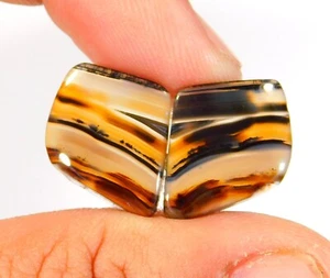 Par de ágata natural Montana de 17 quilates elegante pendiente cabujón para hacer piedras preciosas AK = 089 - Imagen 1 de 6