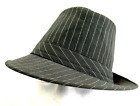 Fedora Gray White Striped Gatsby Gangsta Cool Hip Steampunk Prom Dress 1920 Hat