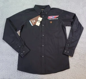 Ariat Shirt Boys Large Black Twill Cowboy Rodeo Tennessee Little Britches - Picture 1 of 10