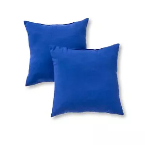 Greendale Home Fashions Outdoor 17-inch Square Throw Pillow, Set of 2, Blue 2... - Picture 1 of 6