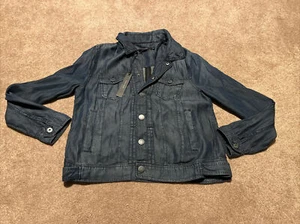 NEW Tahari Jean Jacket lightweight dark wash Tina Wash 100% Tencel - Picture 1 of 9