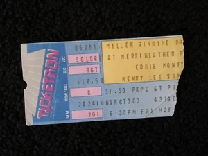 Eddie Money Concert Ticket Stub 1980s, DC Henry Lee Summer MD Merriweather Post - Picture 1 of 2