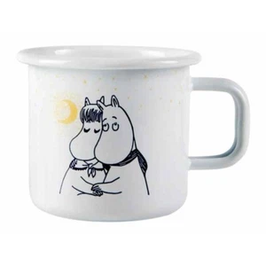 Taza esmalte blanco Moomin Winter Romance 3,7 dl *NUEVA - Imagen 1 de 2