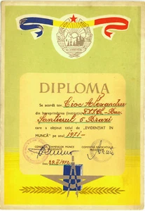 Romania, 1972, Communist Propaganda Diploma - Frontworker, RSR - Picture 1 of 1