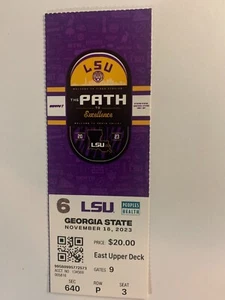 STATO DELLA LOUISIANA -LSU vs STATO GEORGIA, 18 NOVEMBRE 2023 BIGLIETTO STUB - Foto 1 di 1