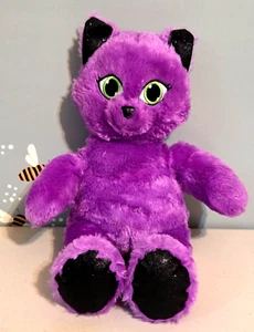 Build A Bear Halloween Purple MAGIC KITTY CAT Plush Black Glitter Ears Paws 16" - Picture 1 of 5
