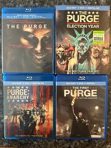 The Purge 4 Movie Lot (Blu-ray, 2013-2018) 8 Disc - VERY GOOD - Picture 1 of 15