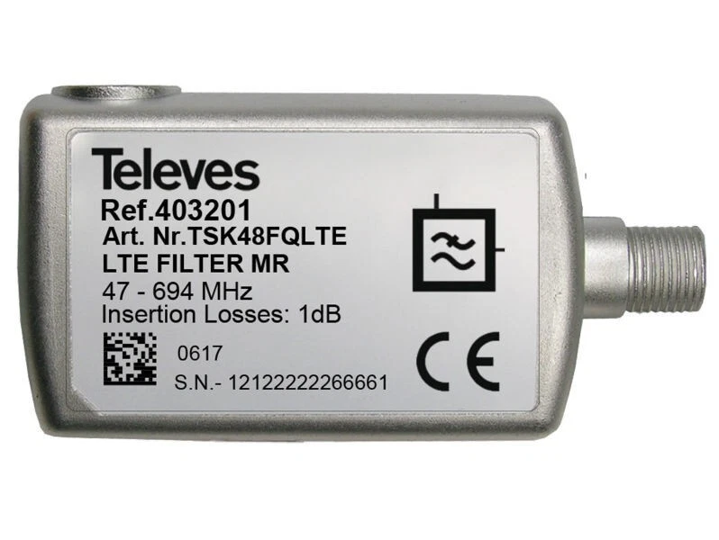 TELEVES 5G LTE700 R/A Indoor F Filter VHF-UHF (47-694MHz)  20dB - Image 1 of 1