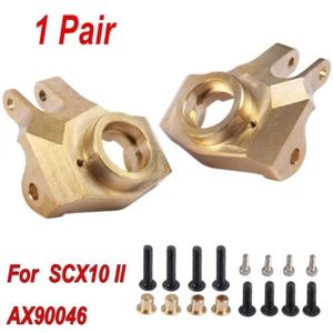2 x Brass Front Steering Knuckle for 1/10 RC Axial SCX10 II 90046 Car Crawler - Picture 1 of 7