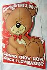 Giant Valentine's Day Card Teddy Bear 16"x24" Wanna Know How Much I Love You? 