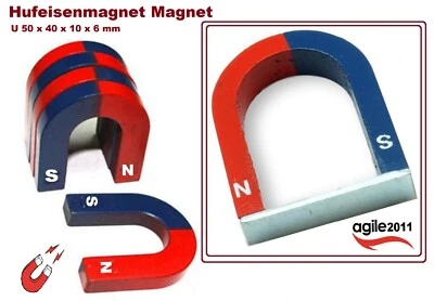 U Shaped Hufeisen Magnet entdecken Pole abstoßen und Gegenpol U 50x40x10x6 mm