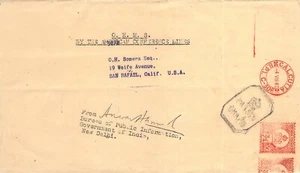Mehrere 1942 Kalkutta, Indien Meterstempel auf O.H.M.S. Brief - Bild 1 von 2