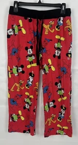 Disney Mickey Minnie Mouse Pluto Donald Red Kids Pajama Pants Sleepwear M 8-10 - Picture 1 of 5