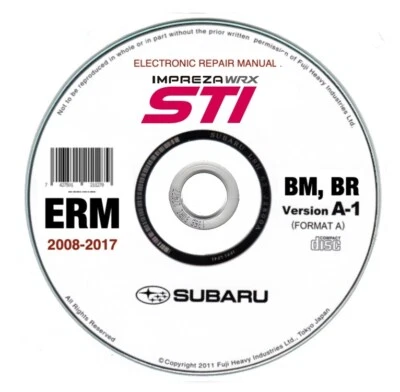 Subaru Impreza WRX STi  (2008-2017) manuale officina su Cd - Immagine 1 di 4