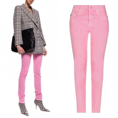 BALENCIAGA Bright Pink Barbiecore Mid Rise skinny jeans size 24 - Image 1 of 4