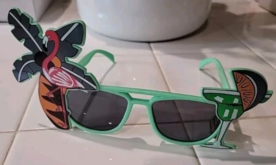 Fun Party Glasses Costume Birthday Celebration Hawaii Summer Flamingo Palm Tree - Image 1 of 4