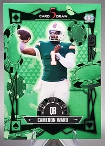 Cameron Ward/5 2024 Wild Card Spring Rookie RC Verde Miami Tennesee Titans SSP - Imagen 1 de 2