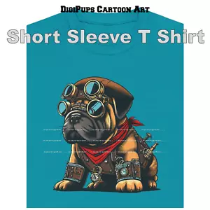Camiseta DigiPups Bullmastiff Raza de Perro Steampunk Disfraz Dibujos Animados Verde Azulado - S-5X - Imagen 1 de 5