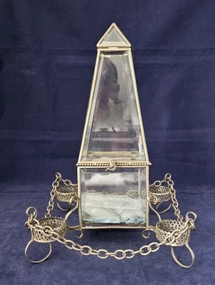 Ancien coffret boite Bijoux, verres biseautés. Franc-maçonnerie. Culte.   - Photo 1/4