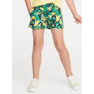 Old Navy Novelty Leaves Banana Lime Fruit Print Summer Shorts Yellow Juniors 16 - Picture 1 of 10
