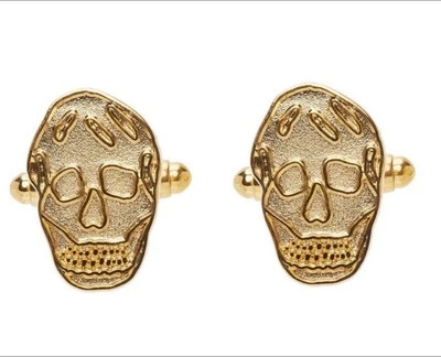 Abotoaduras douradas Alexander McQueens Cul Motif - Imagem 1 de 4